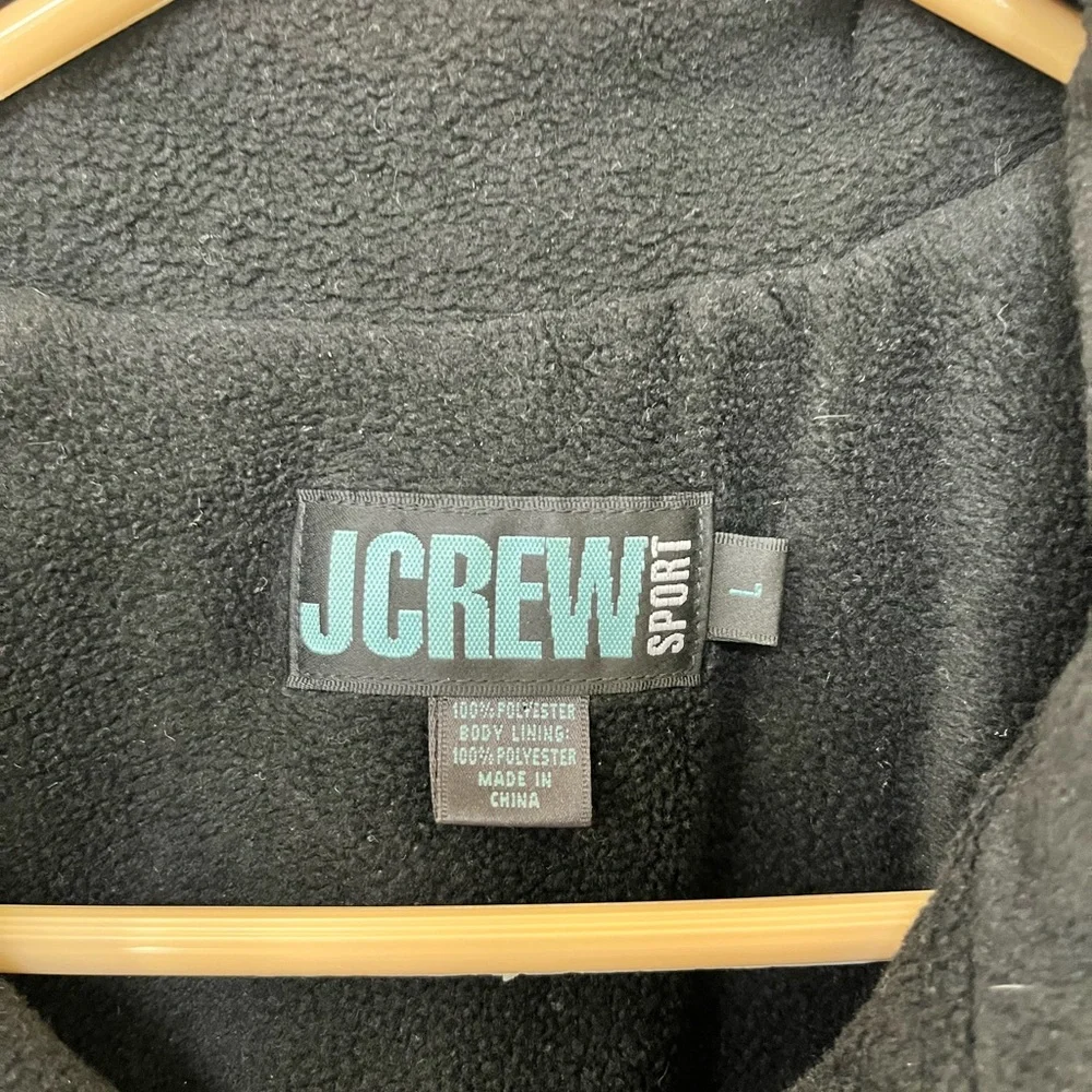 J Crew ~ Anorak Jacket ~ Fully Fleece Lined Weather Resistant Zipper Black Large